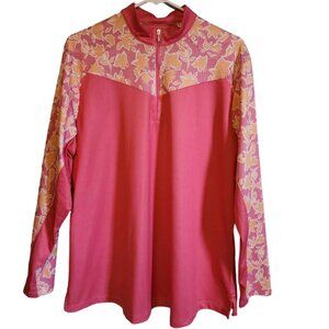 EUC Bermuda Sands Wicking Sun Protection Long Sleeve 1/4 Zip Golf